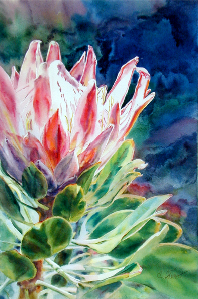 April in the Garden, Watercolor Painting by Elaine Frenett
