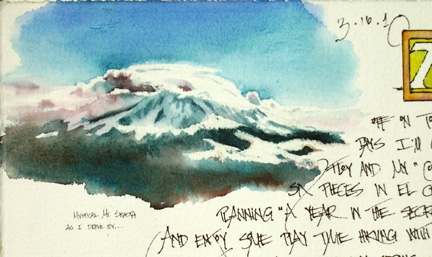 Art Journal Page - Mt Shasta